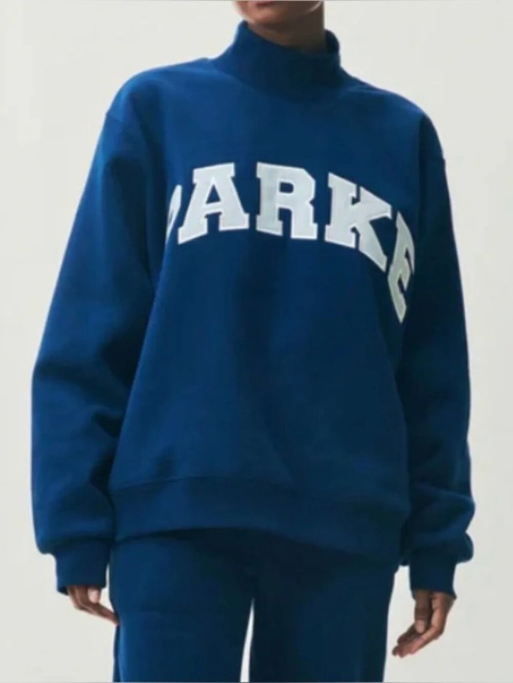 PARKE Holiday 2025 Fleece Mockneck Navy Blue w/Light Blue Letters L/XL